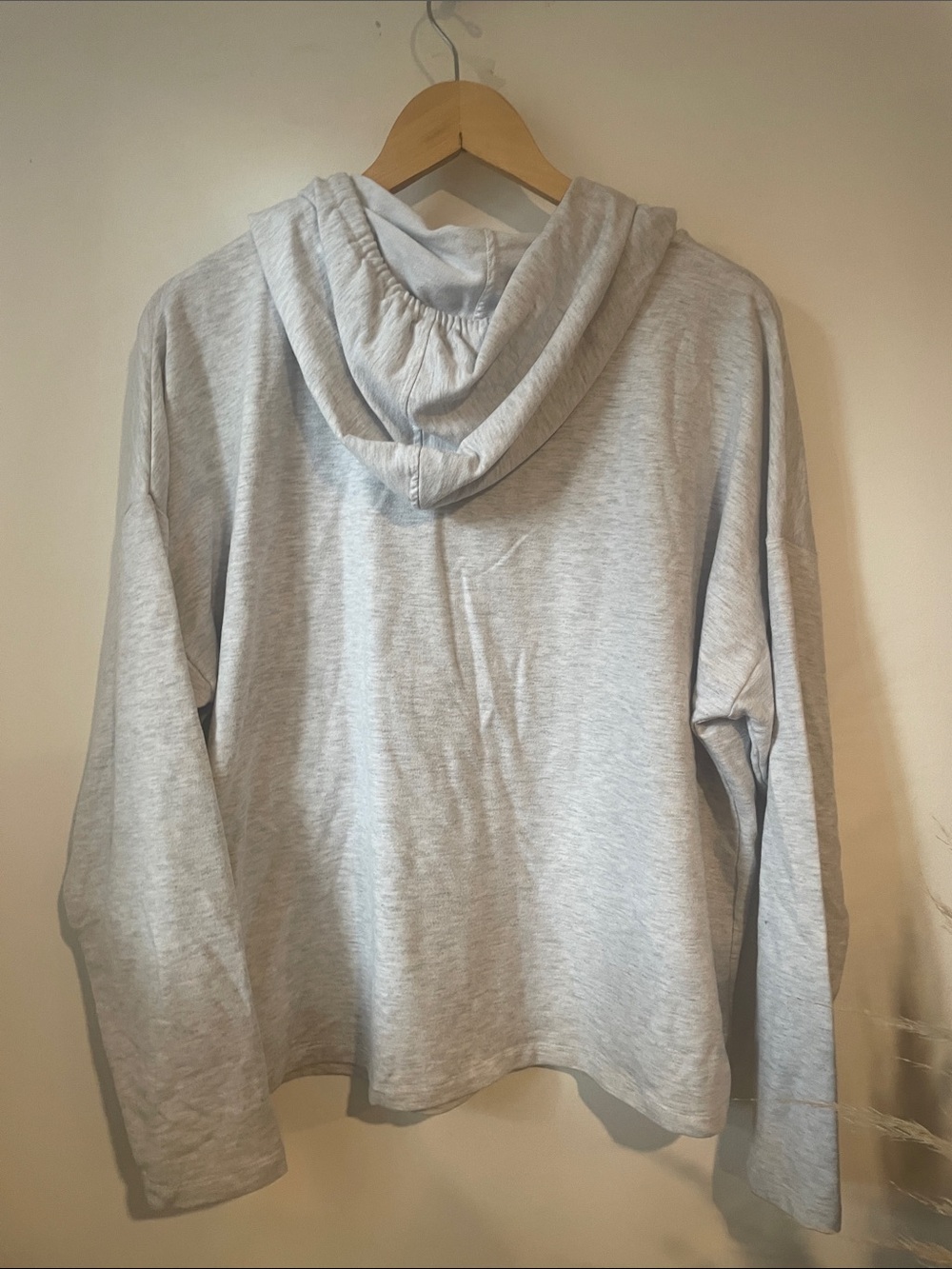 Rae Dunn Heather Gray 'Take It Easy' Hooded Sweatshirt Sz L B136 - Picture 4 of 4